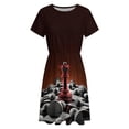 thumbnail image 4 of Chess Red Queen Dress Summer Street Style Dresses Female Short Sleeve Printed Sundress, 4 of 7