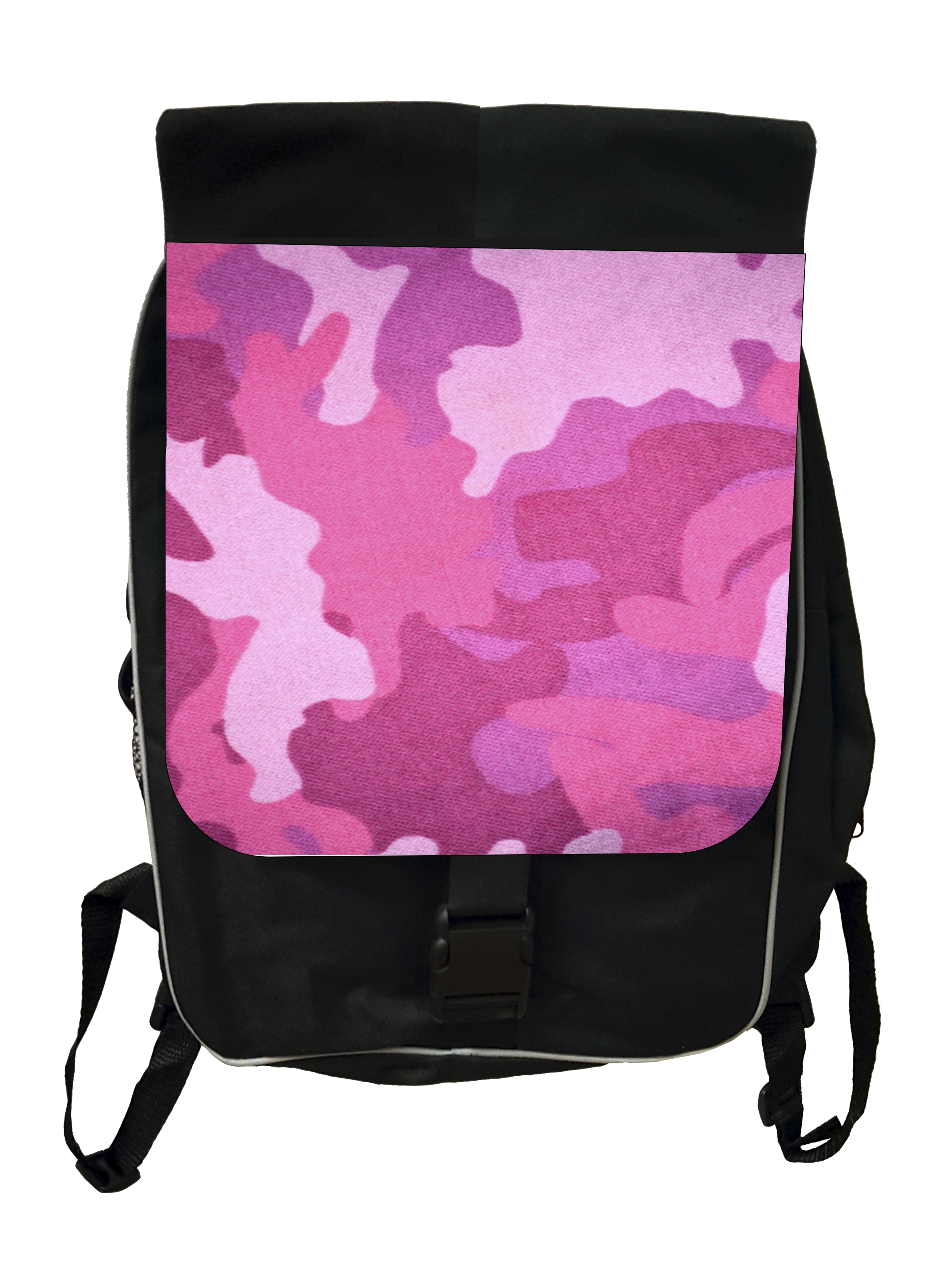Pink Camo - Girls Black School Backpack - image 1 of 4