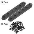 thumbnail image 4 of Paquete de 10 Soportes Planos Rectos, 4.53 x 0.71 Pulgadas Soporte de Reparación para Muebles de Madera/ Soporte de Caja de PC de Madera, Soporte de Muebles de Placa [Negro], 4 of 6