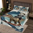 thumbnail image 2 of Erosebridal Panda Riding Dinosaur Coverlet Set King,Japanese style Bedding Set,Ocean Bedroom Decor,Ultra Soft,3 Pieces, 2 of 5