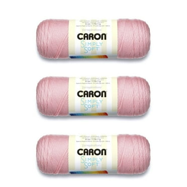 Caron Simply Soft Soft Pink Yarn - 3 Pack of 170g/6oz - Acrylic - 4 Medium (Worsted) - 315 Yards - Knitting/Crochet