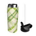 thumbnail image 4 of 18oz Straw Lid Space Bottle 2.9×8.9in Double-Layer Insulated Leak-Proof Bottle Straw Cup Lid Convenient For Carrying Lime Houndstooth Hand-Drawn Sketch_4, 4 of 8
