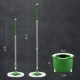 thumbnail image 6 of Eyliden Microfiber Spin Mop System with 2 Pads for Dry, Dust Floor Cleaning, Green, 6 of 7