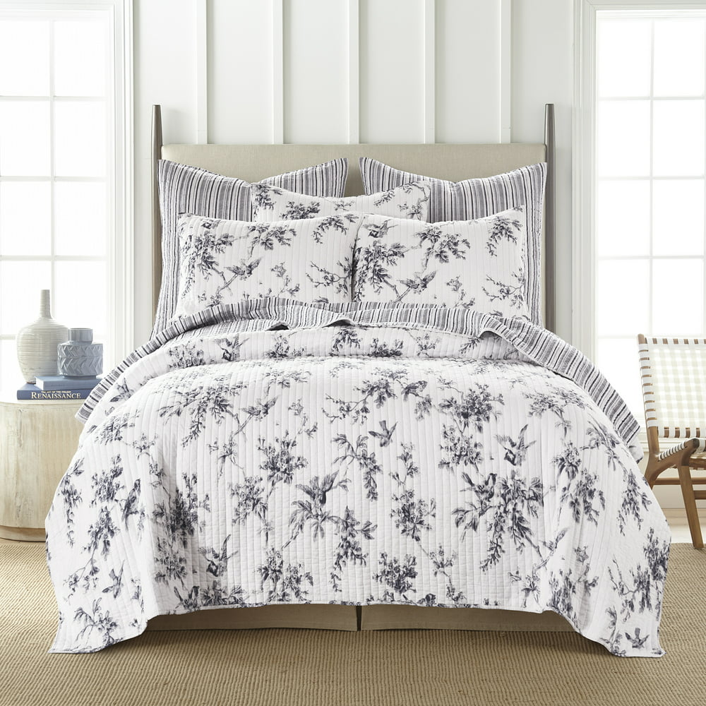 Levtex Home - Avellino Grey Quilt Set - King Quilt (106x92in.) + Two ...