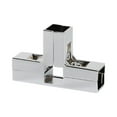 thumbnail image 1 of Conector de abrazadera para tubo cuadrado de 1 "x 1", pernos incluidos para barandilla de barandilla de valla, ajuste resistente, aleación de aluminio Forma de T plateada., 1 of 8