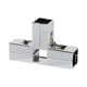 thumbnail image 1 of Conector de abrazadera para tubo cuadrado de 1" x 1" para accesorios de stand, ligero y resistente. Forma de T plateada., 1 of 9