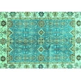 thumbnail image 1 of Ahgly Company Machine Washable Indoor Rectangle Oriental Turquoise Blue Traditional Area Rugs, 3' x 5', 1 of 4
