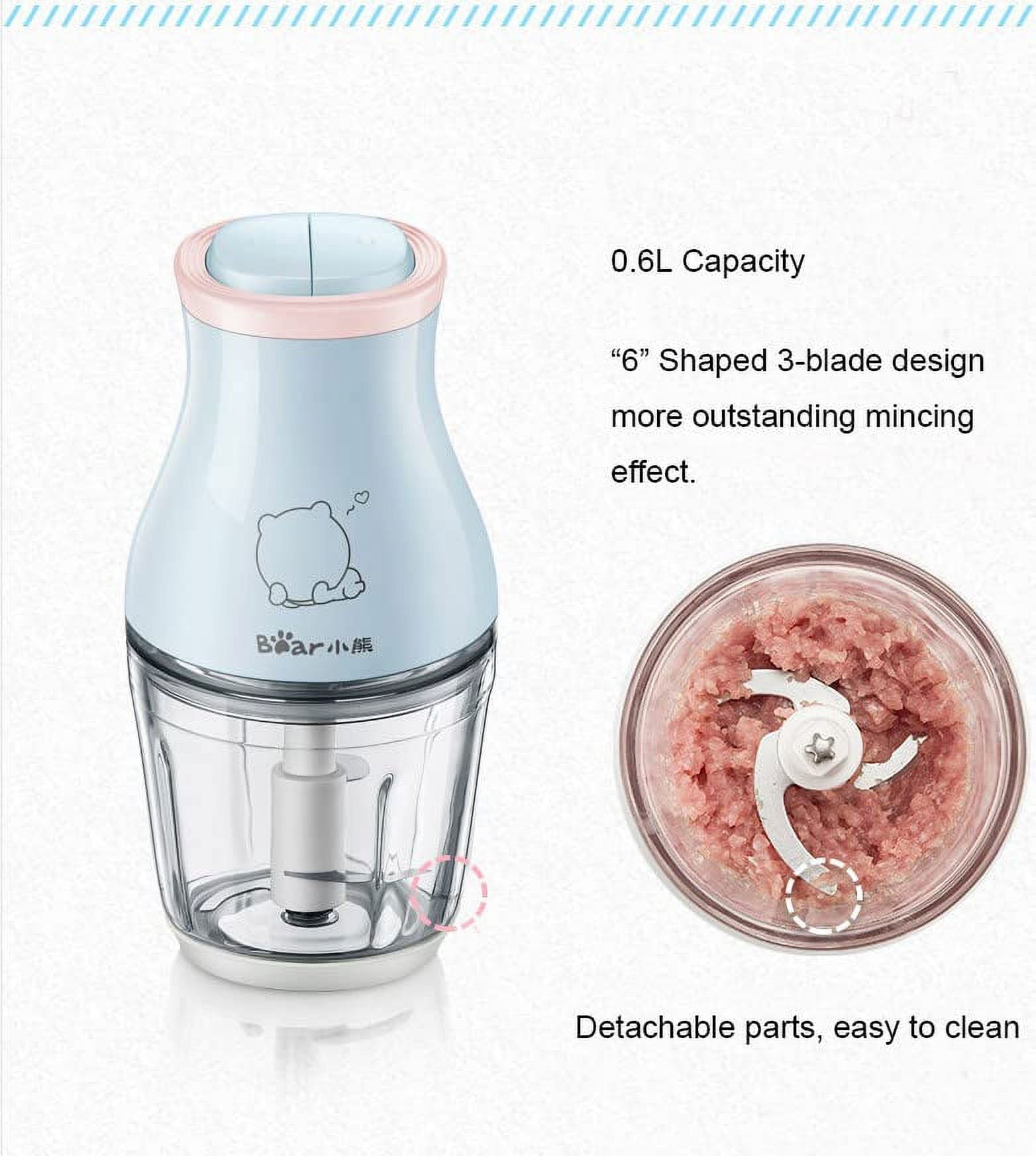 Bear Food Processor-Food Chopper Electric Dual Speed for Meat, Vegetable, 0.6L,Blue