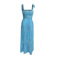 thumbnail image 4 of Sun Dresses Women Summer Casual Sleeveless Shoulder Straps Bowknot Smocked Beach Maxi Dress Boho Floral Flowy Dress, 4 of 7