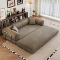 thumbnail image 2 of Jopath 79" Convertible Sofa Bed with Fixed-Shape Frame & Removable Armrests,Modular Corduroy Folding Mattress Couch for Living Room,Bedroom,No Assembly Needed,Camel, 2 of 12
