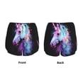 thumbnail image 3 of Pofeuu Rainbow Spotted White Horse Print Women's Athletic Shorts Running Workout Shorts Tummy Control Quick Dry Gym Shorts with Pockets Double layer sports shorts-XX-Large, 3 of 7