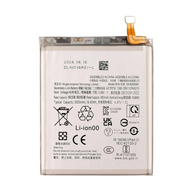 Replacement Battery and Tools Set for Samsung Galaxy S24 Ultra 5G (SM-S928), EB-BS928ABY