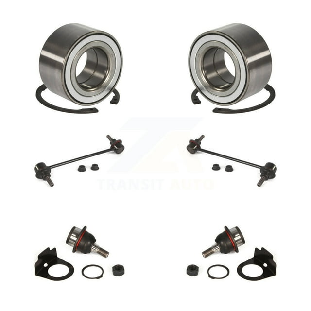 Transit Auto Front Wheel Bearing Suspension Lower Ball Joint and Sway Bar Stabilizer Link Kit for Car 2010-2013 Ford Connect - Left Right Side (Driver Passenger) K7T-108026