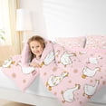 thumbnail image 3 of Manfei Teens Cartoon Animal Duck Queen Comforter Set 3pcs,Kids Boys Girls Kawaii Flowers Bedding Comforter Set,Pink Reversible,Ultra Soft Home Decor, 3 of 6