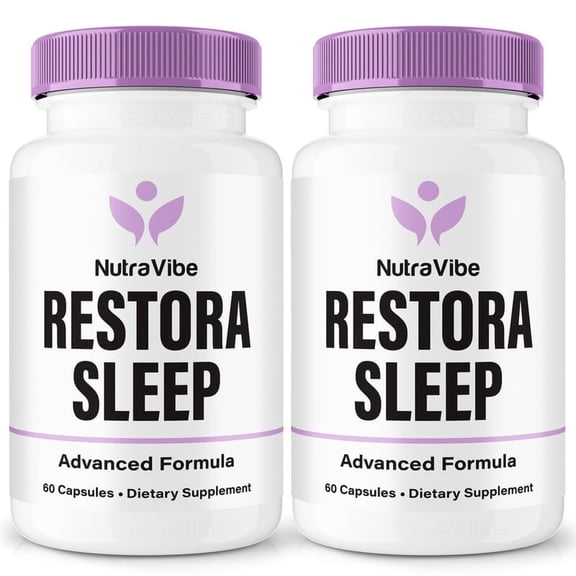 (2 Pack) Restora Sleep – Daily Formula with a Natural Blend to Help Maintain Focus, Memory & Concentration | Clean, Gentle, Easy-to-Swallow Capsules for Everyday Sharpness (120 Capsules)