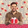 thumbnail image 4 of Shisuyan Nappe de la Saint-Valentin Rouge Polyester 1Ensemble Décorer Table Couples, 4 of 8