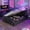 Purple+Black, variant on Queen Size Upholstered Gaming Bed with Side-Lift Hydraulic Storage, Cyberpunk Platform Bed with Futuristic Pattern for Gamers and Gen Z, Black and Grey
