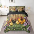 thumbnail image 2 of Castle Fairy Animal Chicken Rooster Bedding Comforter Set 7pcs for Kids Teens Adults,Chic Flowers Vintage Cabin Queen Bedding Sets Super Cozy,Rustic Farmhouse Animal Queen Sheet Sets, 2 of 8