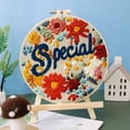thumbnail image 2 of Punch Needle Kits Letter Special and Flowers Embroidery Starter Set with Hoop Easy for Beginners DIY Stress Relief Handmade Craft Hobby and Home Decor 20x20cm-3, 2 of 8
