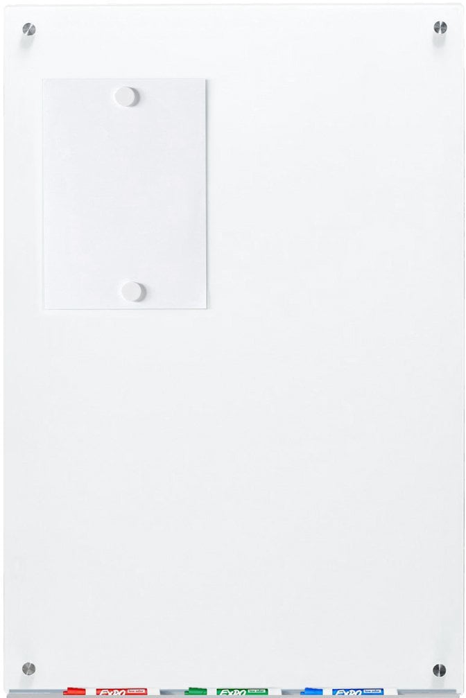 Audio-Visual Direct Glass Dry-Erase Whiteboard Set - 24" H x 36" L - (Magnetic, Ultra White)