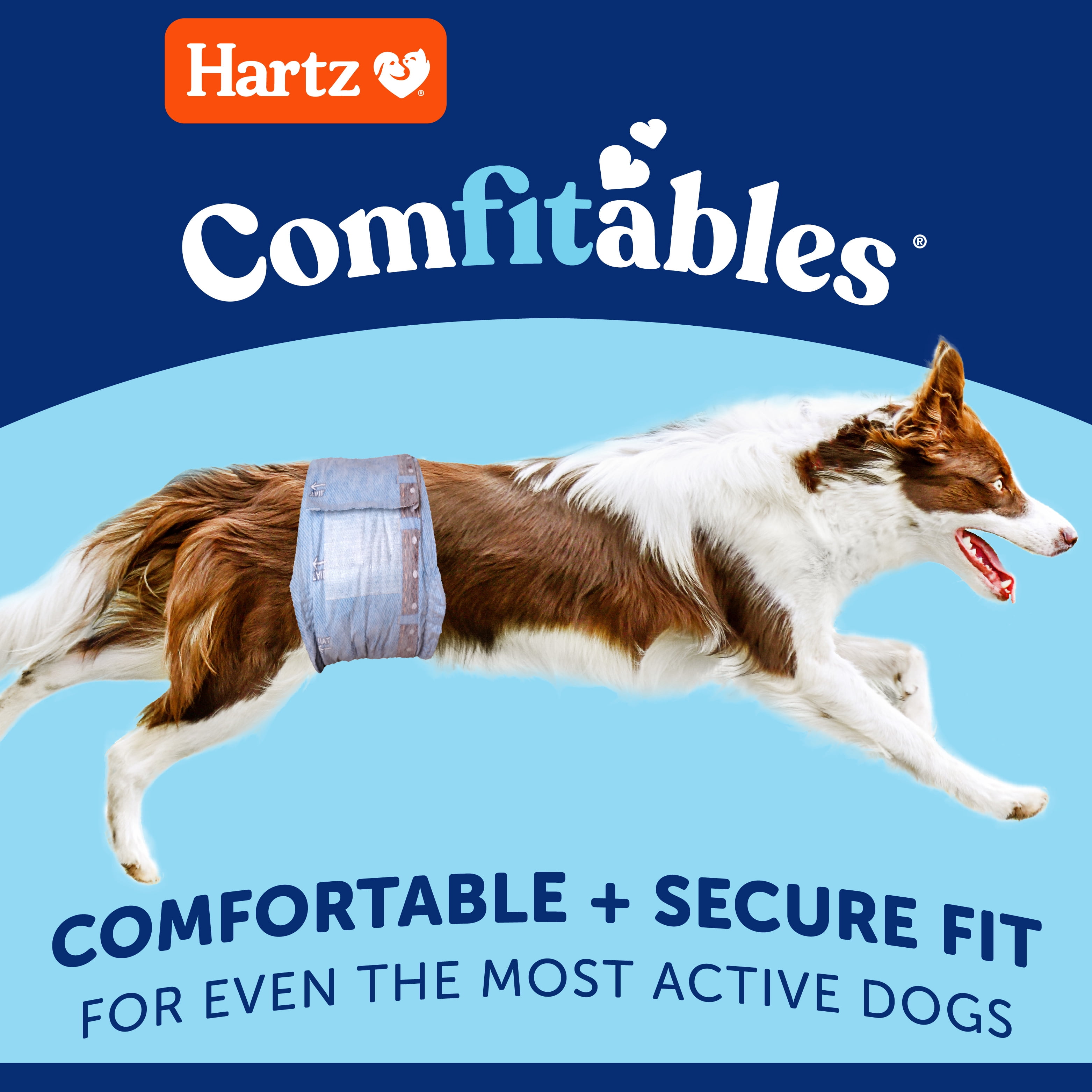 Hartz Comfitables Male Dog Wraps with Stretchy Waistband, Medium 12 Count