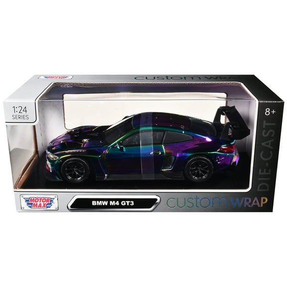 BMW M4 GT3 Chameleon Chrome "Custom Wrap" Series 1/24 Diecast Model by Motormax