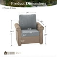 thumbnail image 7 of Sophia & William 2 Pieces Wicker Patio Furniture Set Outdoor Conversation Set with Cushions, Gray, 7 of 7