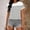 (Fashion 119)White, variant on Aimik Women's Fashion Striped print Tops Round Neck Short Sleeve Casual T-shirt Summer Loose Fitted Tee