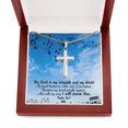 thumbnail image 2 of Scripture Card Lord Is My Strength Psalm 28:7Cross Card Necklace w Stainless Steel Pendant Religious, 2 of 20