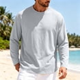 thumbnail image 2 of YODETEY Men’s Crew Neck Long Sleeve T‑Shirt, Stretch Moisture Wicking Active Shirts,Size S-3XL, 2 of 6
