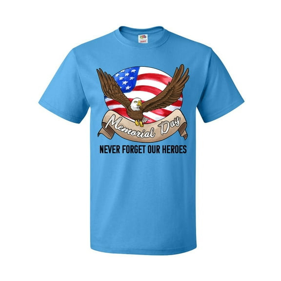 Inktastic Memorial Day Never Forget Our Heroes Bald Eagle T-Shirt