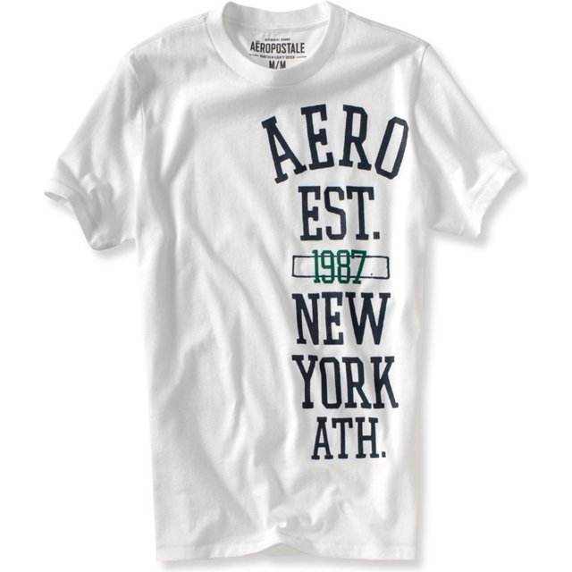 Aeropostale Hombres Aero Est. Camiseta gráfica, blanca, extragrande