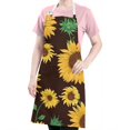 thumbnail image 5 of Brown Green Bud Sunflower Pattern Apron-Garden Aprons for Women with Pockets-Cotton Linen Waterproof Kitchen Cooking Gardening Aprons Adjustable for Kitchen,Cooking,BBQ and Salon 33x27 Inch, 5 of 7