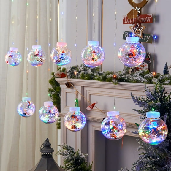 Latrodar LED Christmas Star Light Christmas Decorations LED Curtain String Practical&Affordable ome New Year's Gifts D 9.6x6.4 Inch Home Decor