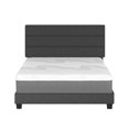 thumbnail image 6 of Boyd Sleep Sicily Upholstered Linen Tri Panel Platform Bed Frame with Headboard, Twin, Black, Foundation or Headboard NOT Required, 6 of 7
