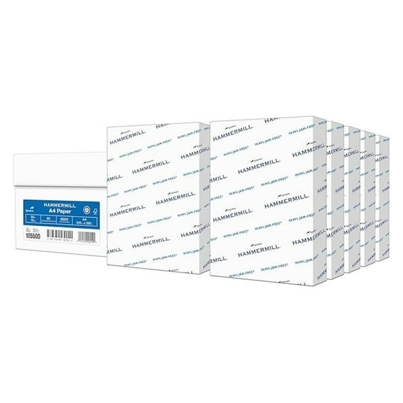 A4 Paper, 20 lb Copy Paper (210mm x 297mm) - 10 Ream (5,000 Sheets) - 92 Bright, Made in the USA, 105500C