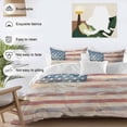 thumbnail image 3 of 3 Piece American Flag Duvet Cover Set Twin Size, Microfiber Comforter/Quilt Cover with Corner Ties and 2 Pillowcases, Rustic Star Stripes USA Flag Retro All Season Soft Bedding with Zipper Closure, 3 of 8