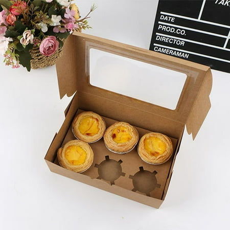 

Fall Decor 2/4/6 Piece Paper Cup Cake Packaging Box Packaging Box Kraft Paper Mafen Cup Cake Box Egg Tart Box Son