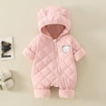 thumbnail image 2 of Kogui Snowsuits for Girls Baby Snowsuit Winter Coat Warm Hoodie Romper Puffer Jacket Size 3 6 Months (Pink,3-6 Months), 2 of 9