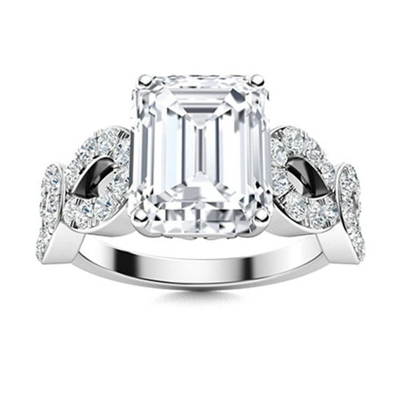 Mooneye 2.15 Ctw Moissanite E Color VS1 Clarity 925 Sterling Silver Women Valentines Day Gifts Ring