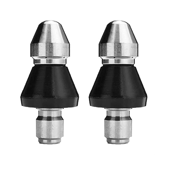 2PCS Sewer Cleaning Tool High-Pressure Nozzle, Stainless Sewer Jetter Nozzle, Sewer Jetter Kit for Pressure Washer 1/4In