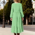 thumbnail image 6 of JUSLIO Dresses for Girls Polka Dot Dresses with Pockets Crew Neck Long Sleeve Casual Dress Size 8-9Y, 6 of 6