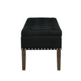 thumbnail image 5 of GZXS Black Velvet Upholstered Bench with Storage, Button-Tufted Bed/Window Bench with Nailhead Trim & Wood Legs, for Bedroom, Living Room, Entryway - 48"L x 18"W x 18.5"H, 5 of 7
