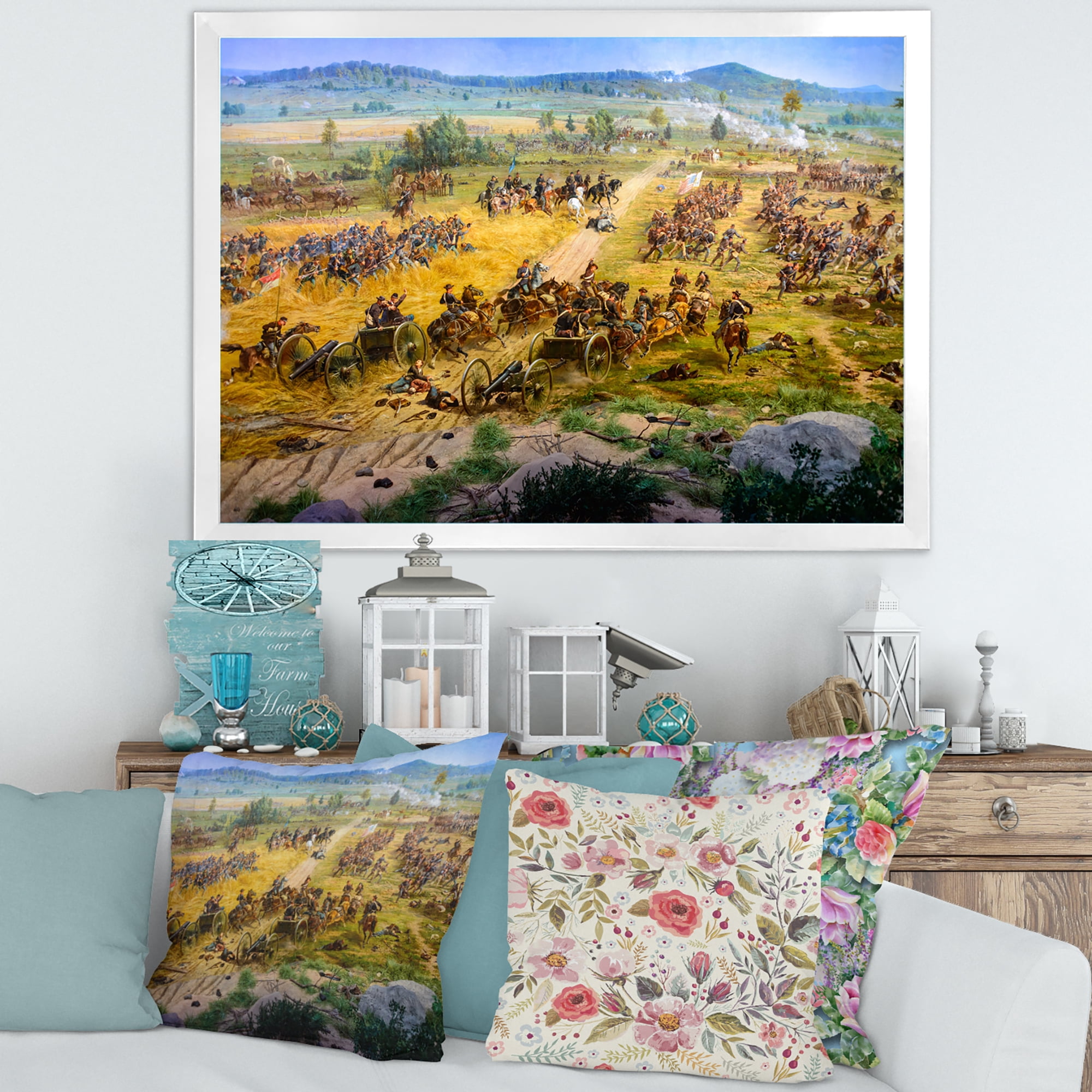 Designart 'Historical Gettysburg National Military Park' Vintage Framed Art Print
