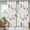 thumbnail image 4 of Pink Flamingos Outdoor Curtains for Patio Waterproof,Windproof Privacy Curtains with Weighted Bottom,Summer Green Tropical Palm Leaves Outside Drapes for Picnic Garage Backyard Cabana 54"x95" 2 Panel, 4 of 8