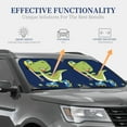 thumbnail image 3 of Kdxio Dino Playing Roller Skate,Cartoon Dinosaurs Print 2-Piece Sun Shade Front Windshield - Foldable Car Front Window Sunshades For Most Sedans Suv Truck, 3 of 6