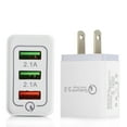 thumbnail image 1 of Yeacher Portable Travel Home Universal 3-Port USB Wall QC3.0 Quick Fast Charging / Plug Adapter for Smartphones Tablets, 1 of 6