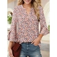 thumbnail image 4 of Weardear Women's Work Blouses Ruffle 3/4 Sleeve Dressy Top V Neck Casual Chiffon Tunic Blouses Business Shirts, 4 of 6