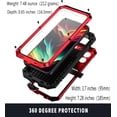thumbnail image 2 of Case Compatibility with iPhone 15 Pro Max Case 6.7 '' 2023 Heavy Duty Protection Dustproof Rugged Military Grade Metal Built in Screen Protector Kickstand  Phone case (15Pro Max Red), 2 of 12