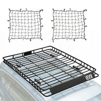 VEVOR Roof Rack Basket, 64 x 50 x 4.1 in, Universal Rooftop Cargo Carrier with Two 35.4 x 39.4 in Cargo Net,150 lbs Max Car Top Luggage Holder, 4.1 in Fence, Anti-Rust Alloy Steel, for SUV Truck Car